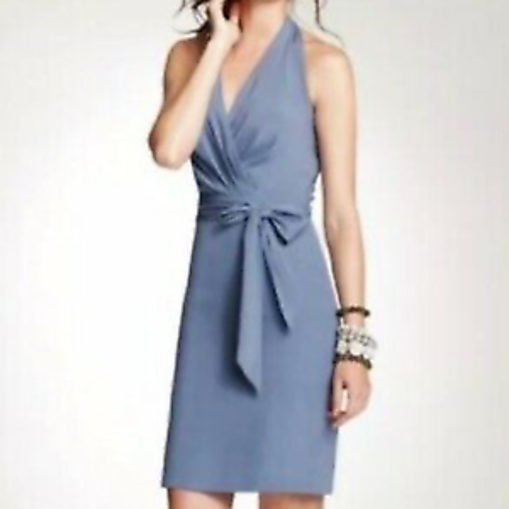Ann Taylor Blue Halter Dress, Size 4